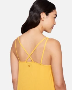 Claire Rib Tank Dress -HURLEY Shop 3hkd0536 honey gold 5 scaled