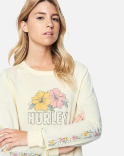 Merie Too Cropped Long Sleeve T-Shirt -HURLEY Shop 3hl2750274 seedpearl 5 v2 scaled