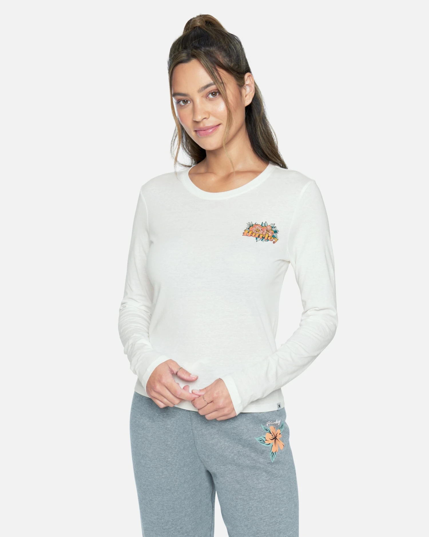 VIOLET PERFECT CREW LONG SLEEVE TEE 1 VIOLET PERFECT CREW LONG SLEEVE TEE