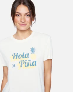 Hola Pina Washed Relaxed Girlfriend Tee -HURLEY Shop 3hs15901200 tofu 5 scaled