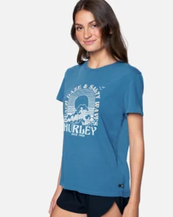 Salty Waves Washed Relaxed Girlfriend Tee -HURLEY Shop 3hs1590190 stellar 3 scaled