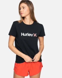 Oao Ditzy Washed Relaxed Girlfriend Tee -HURLEY Shop 3hs1590257 black 1 scaled
