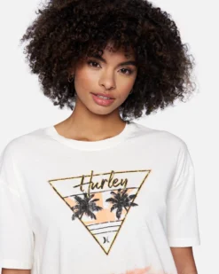Persea Tie Dye Boyfriend Short Sleeve T-Shirt -HURLEY Shop 3hs1600516 marshmallow tie dye 4 scaled