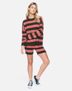 Drop Shoulders Sweater -HURLEY Shop 3hsl0243 faded rose large stripe 4 v2 scaled