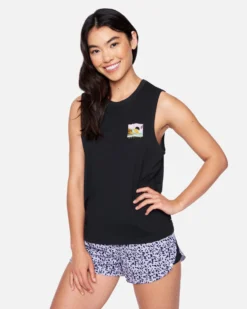 Postcard Washed Muscle Tank -HURLEY Shop 3ht1560603 caviar 3 scaled