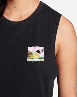 Postcard Washed Muscle Tank -HURLEY Shop 3ht1560603 caviar 4 scaled