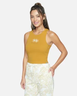 TALLIE CROP RIB TANK 7 TALLIE CROP RIB TANK -HURLEY Shop 3ht6680708 honey gold 3 scaled