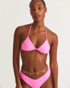 LoveShackFancy X Hurley - Rhinestone Fixed Tri Bikini Top