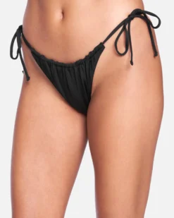 Solid Slider Tie Side Cheeky Bikini Bottom -HURLEY Shop hb1019 black 3 scaled