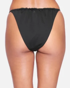 Solid Slider Tie Side Cheeky Bikini Bottom -HURLEY Shop hb1019 black 4 scaled