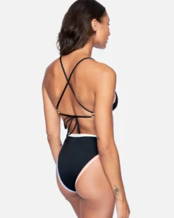 Colorblock Moderate High Waist Bikini Bottom