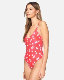 Star Spangled Low Back One Piece -HURLEY Shop ho1027 red pepper multi 2 scaled