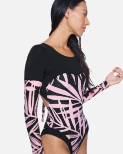 Max Mystic Leaves Long Sleeve Bodysuit -HURLEY Shop ho1046 wisteria leaves 4 scaled