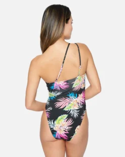 Hana Asymmetrical Cheeky One Piece -HURLEY Shop ho1116 black 3 scaled