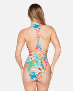 Bahia Cheeky Racerback One Piece -HURLEY Shop ho1122 electric pink 3 scaled