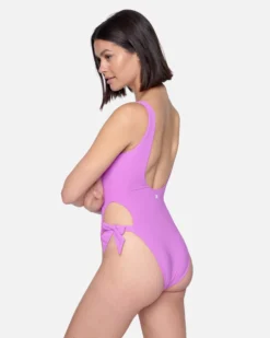 Solid Reversible Tie Side Cheeky One Piece