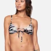 Hawaiiana Tie Front Bralette Bikini Top