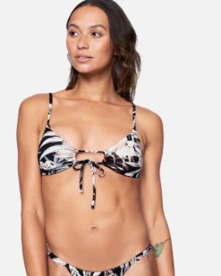 Hawaiiana Tie Front Bralette Bikini Top