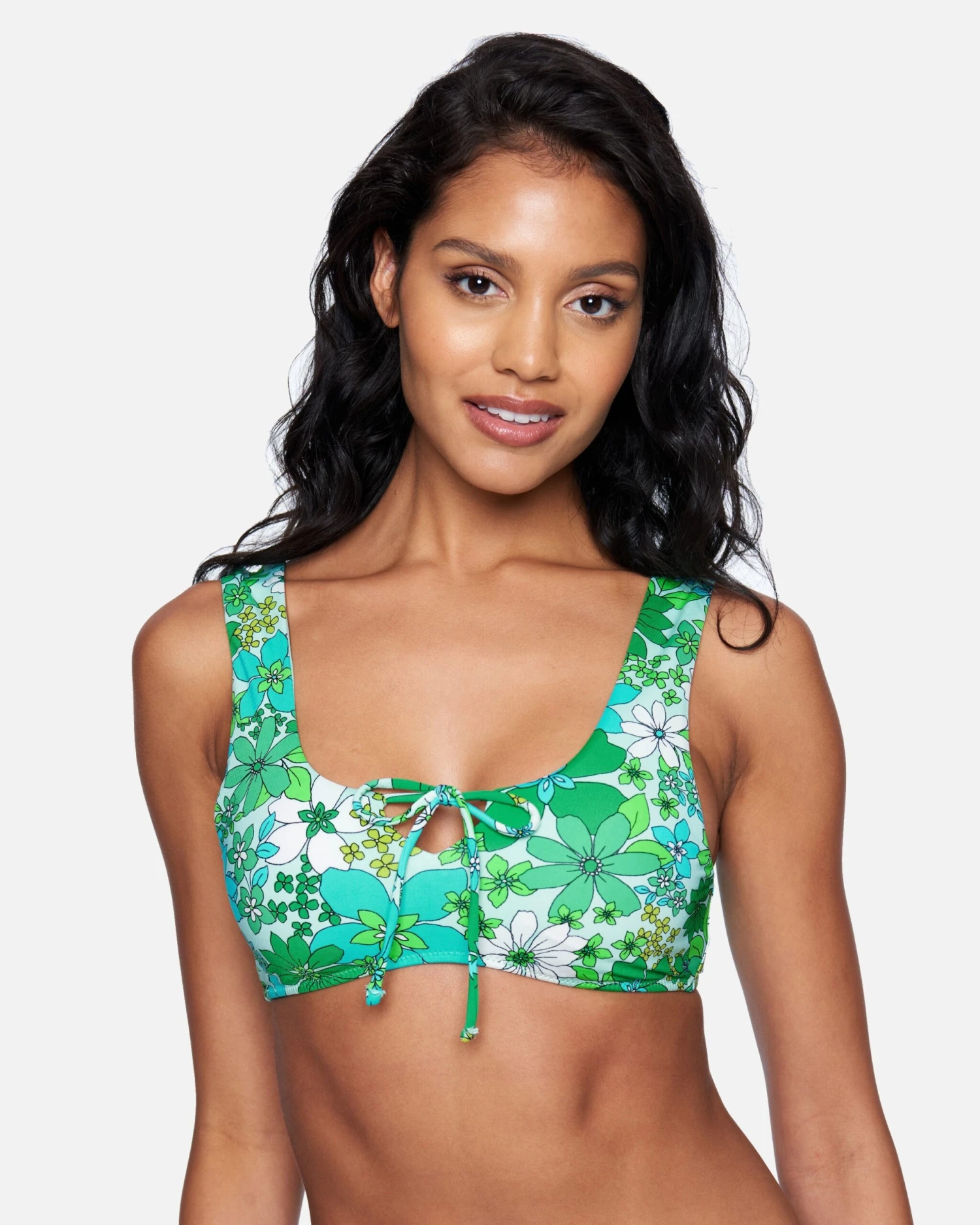 Wild Bloom Tie Front Bikini Top 1 Wild Bloom Tie Front Bikini Top