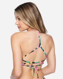 Floral Pop Adjustable Bikini Top -HURLEY Shop ht1160 floral pop black multi 3 scaled