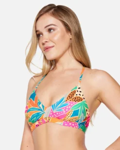 Bahia Adjustable Bikini Top -HURLEY Shop ht1294 electric pink 2 scaled