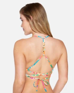 Bahia Adjustable Bikini Top -HURLEY Shop ht1294 electric pink 3 scaled