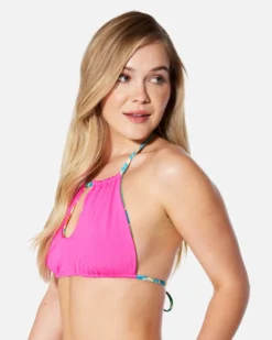 Bahia Reversible High Neck Top 10 Bahia Reversible High Neck Top -HURLEY Shop ht1295 electric pink 5 scaled