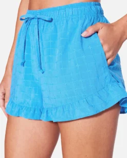 Window Pane Ruffle Short 10 Window Pane Ruffle Short -HURLEY Shop hu011sh3 blue 5 scaled