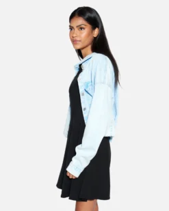 Sol Crop Overshirt 7 Sol Crop Overshirt -HURLEY Shop hu035w3 washed blue 3 scaled