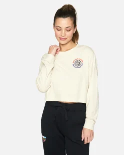 Nascar Team USA Crop Long Sleeve Tee -HURLEY Shop hu037k3 vintage white 1 scaled