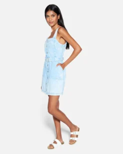 Finley Button Up Mini Dress -HURLEY Shop hu045d3 washed blue 3 scaled