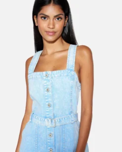 Finley Button Up Mini Dress -HURLEY Shop hu045d3 washed blue 4 scaled