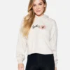 FLOWER TUBING CROPPED RAW HOODIE